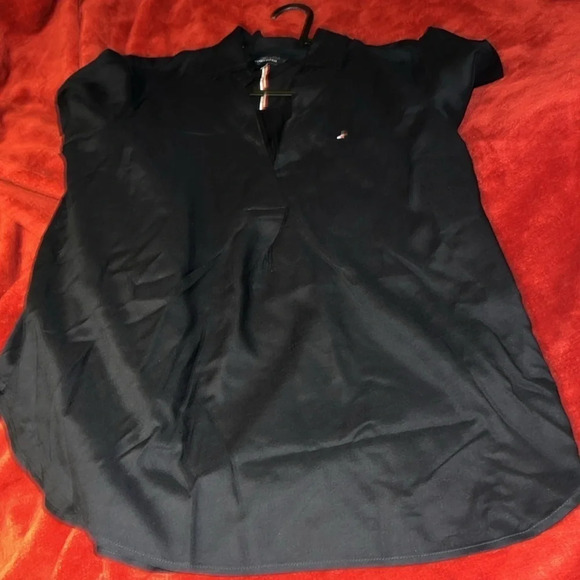 Tommy Hilfiger women’s dark  navy relaxed fit shirt blouse Sz M - Picture 7 of 16